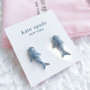 Kate Spade - California Dreaming Shark Silver Blue Stud Earrings - new